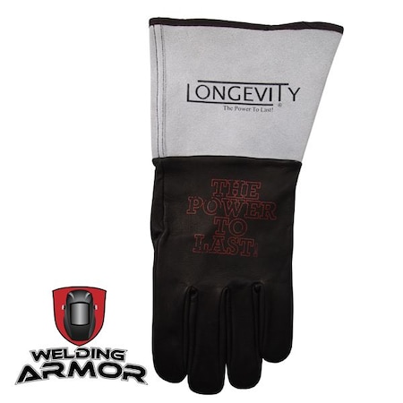 LONGEVITY TIG/Plasma Cutting Welding Gloves, Leather Palm, L 880392